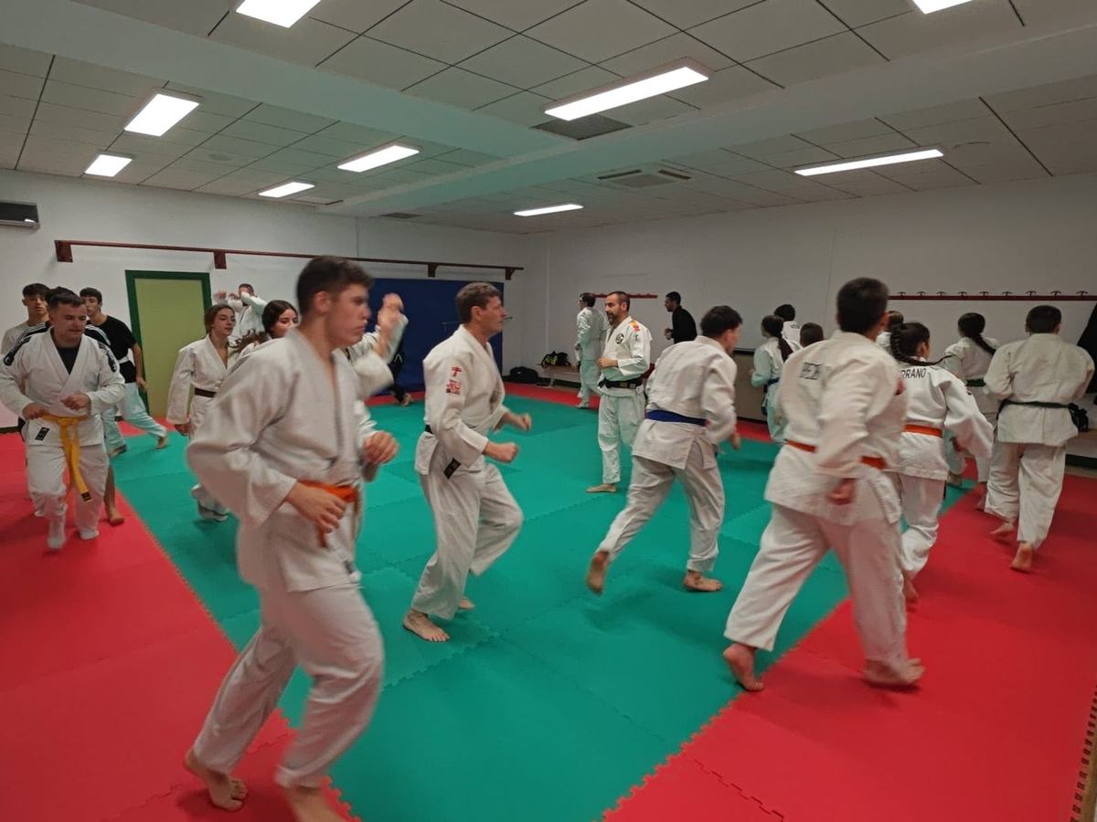Calentamiento clase de Jiu Jitsu de adultos
